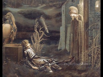 サン・グラール・ラファエル前派サー・エドワード・バーン・ジョーンズの礼拝堂での「ランスロットの夢」 Oil Paintings